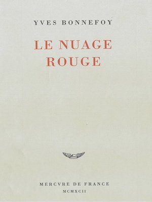 cover image of Le Nuage rouge. Essai sur la poétique